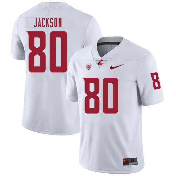 Washington State Cougars #80 Brennan Jackson College Football Jerseys Sale-White